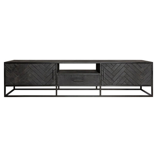 Tv meubel New York Zwart Mangohout 210 cm