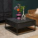 Vierkante salontafel New York Zwart Mangohout 80 cm