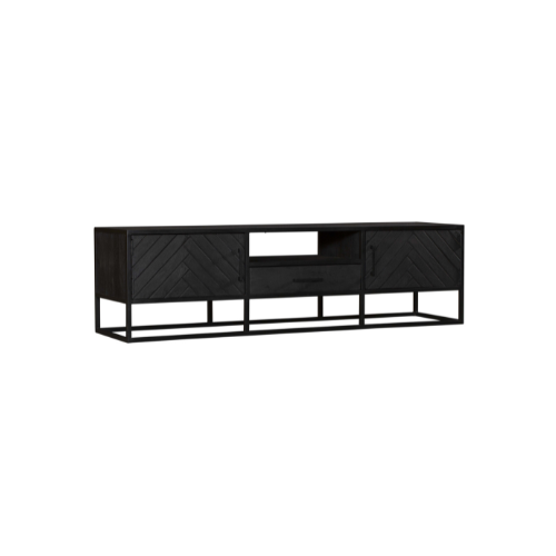 Tv meubel New York Zwart Mangohout 180 cm