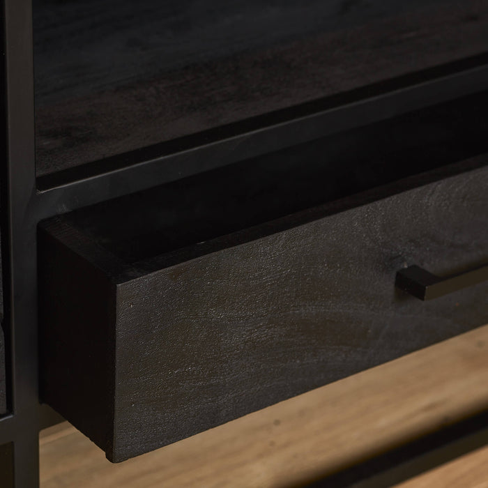 Tv meubel New York Zwart Mangohout 180 cm
