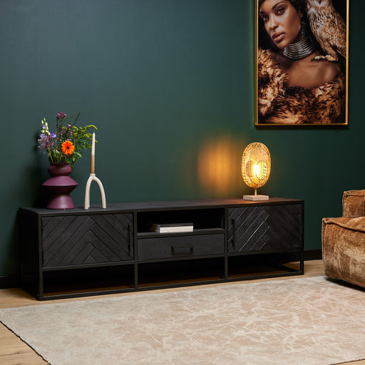 Tv meubel New York Zwart Mangohout 180 cm