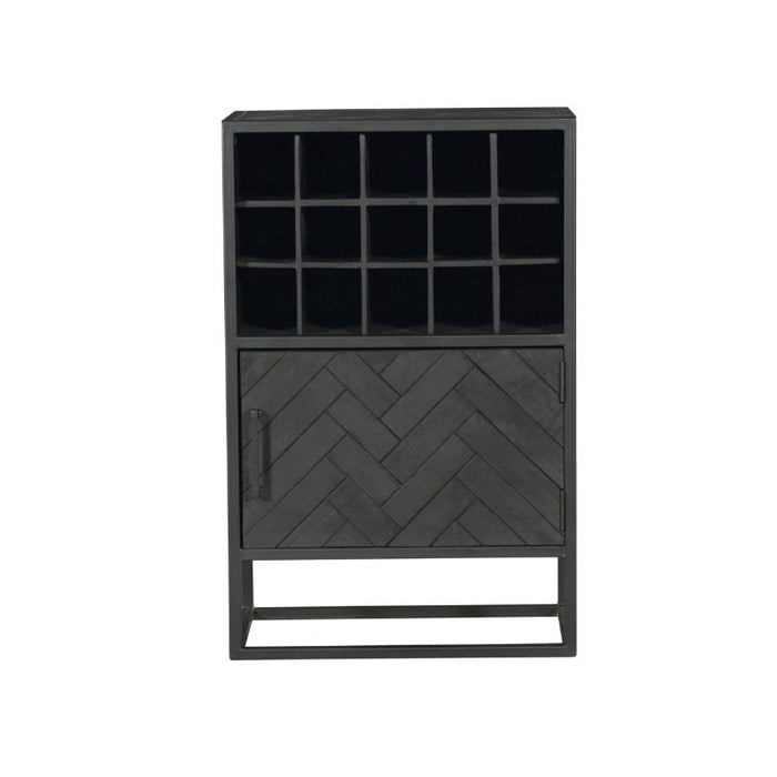 Wijnkast New York Zwart Mangohout 55 cm