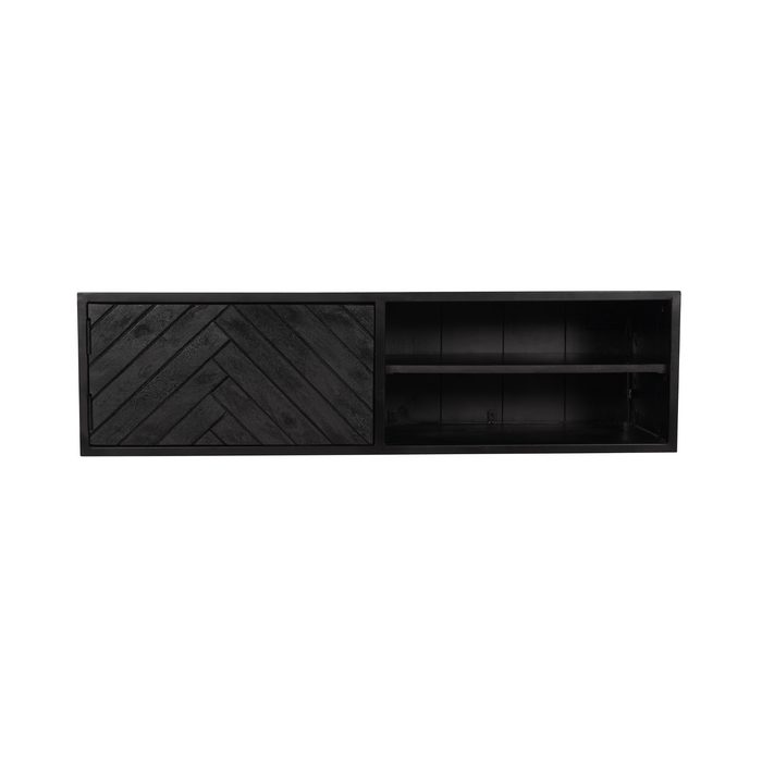 Zwevend tv meubel New York Zwart Mangohout 120 cm