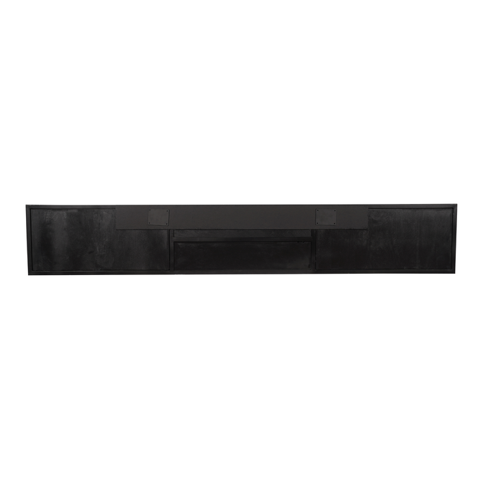 Zwevend tv meubel New York Zwart Mangohout 240 cm