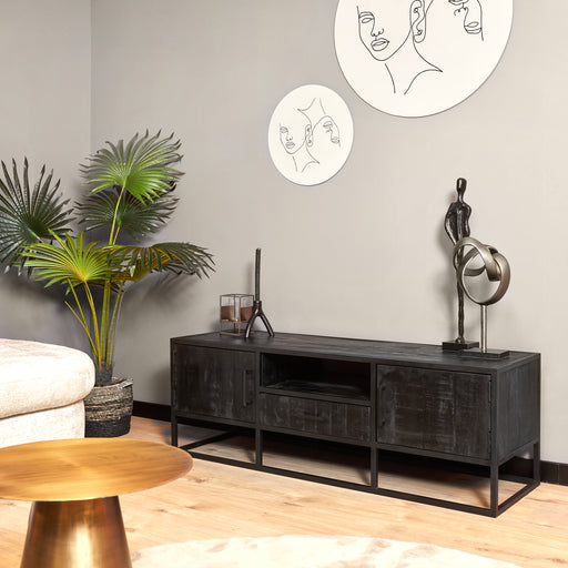 Tv meubel Denver Zwart Mangohout 145 cm
