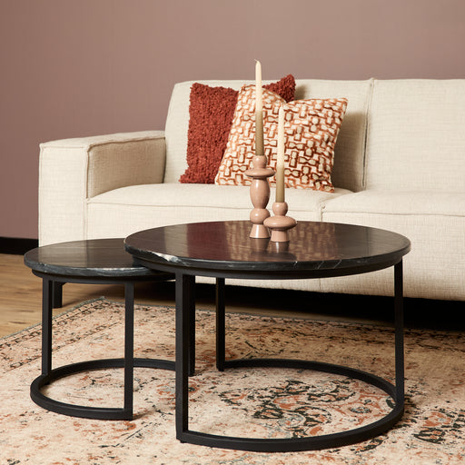 Salontafel set Nova Zwart Marmer 70 cm
