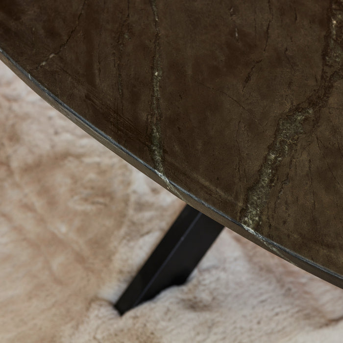 Ovale salontafel Faye Zwart Marmer 120 cm