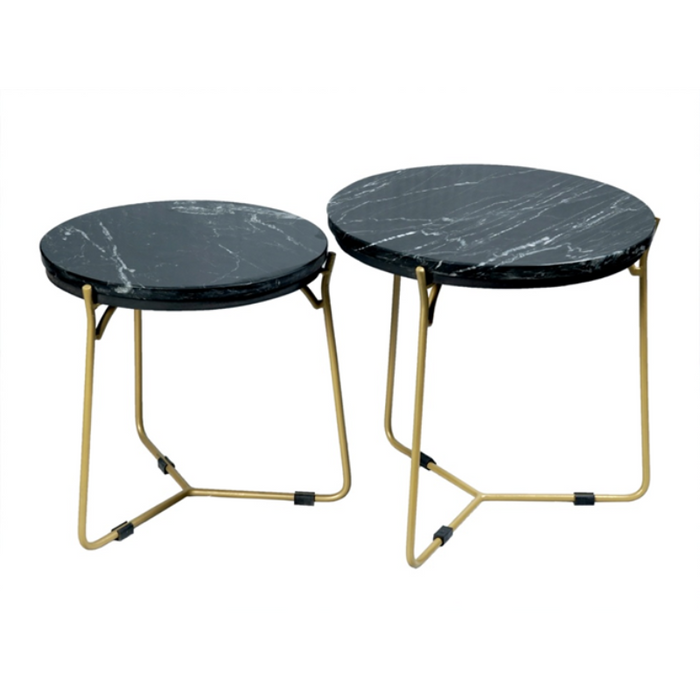 Salontafel set Caly Zwart Marmer 45 cm