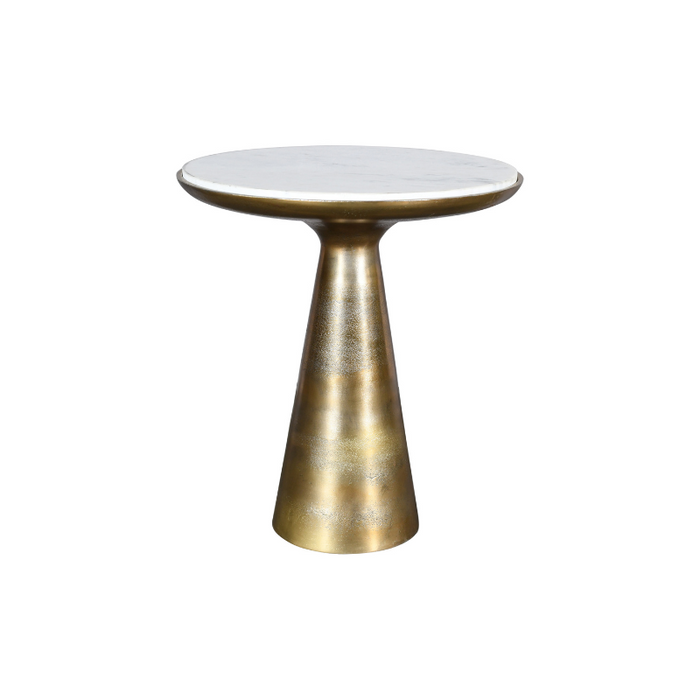 Bijzettafel Essy Wit Marmer/metaal 45 cm