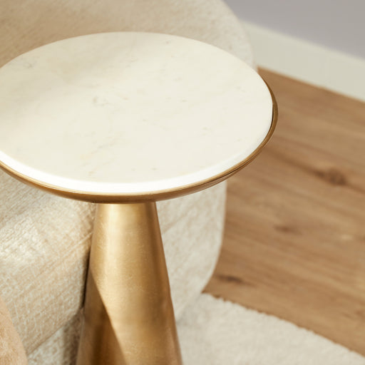 Bijzettafel Essy Wit Marmer/metaal 38 cm