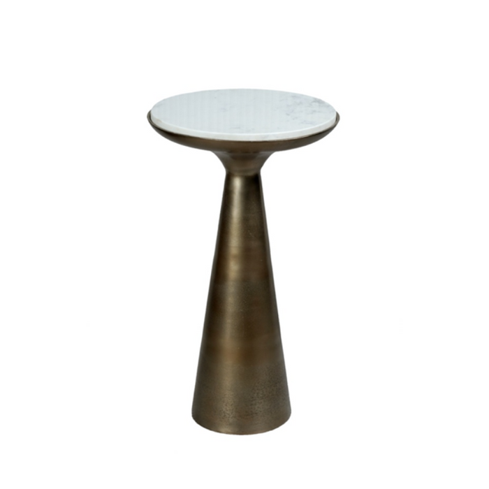 Bijzettafel Essy Wit Marmer/metaal 38 cm