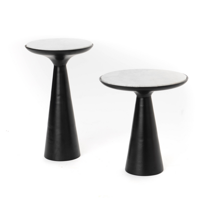 Bijzettafel Essy Zwart Marmer & metaal 38 cm