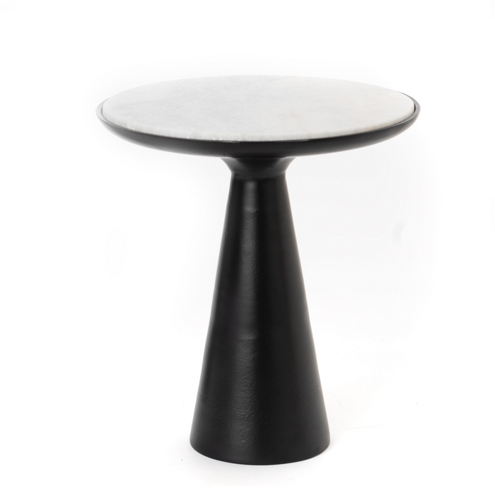 Bijzettafel Essy Zwart Marmer & metaal 38 cm
