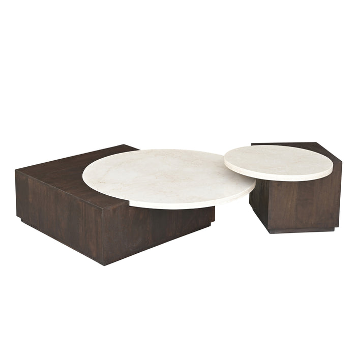 Bijzettafel Numa Bruin Marmer 60 cm