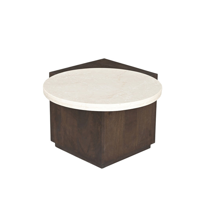 Bijzettafel Numa Bruin Marmer 60 cm