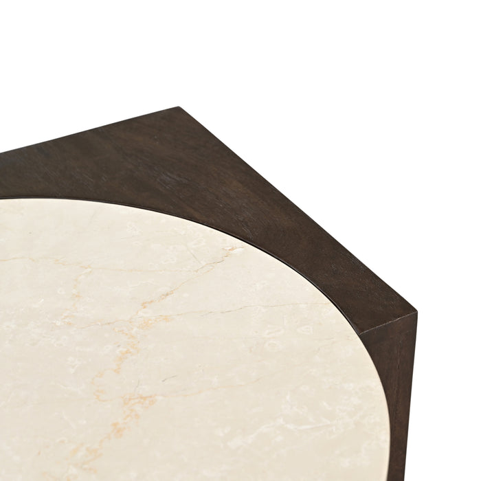 Bijzettafel Numa Bruin Marmer 60 cm