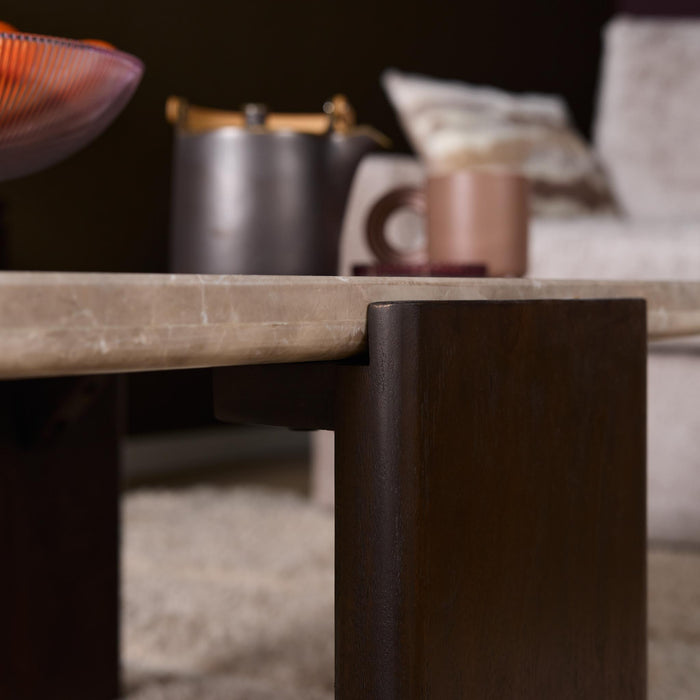 Salontafel Maeve Bruin Marmer 128 cm