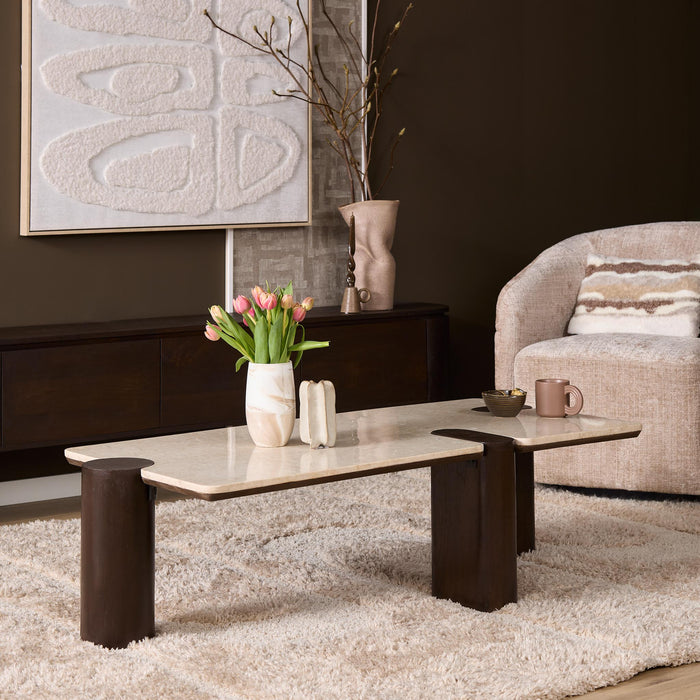 Salontafel Maeve Bruin Marmer 128 cm