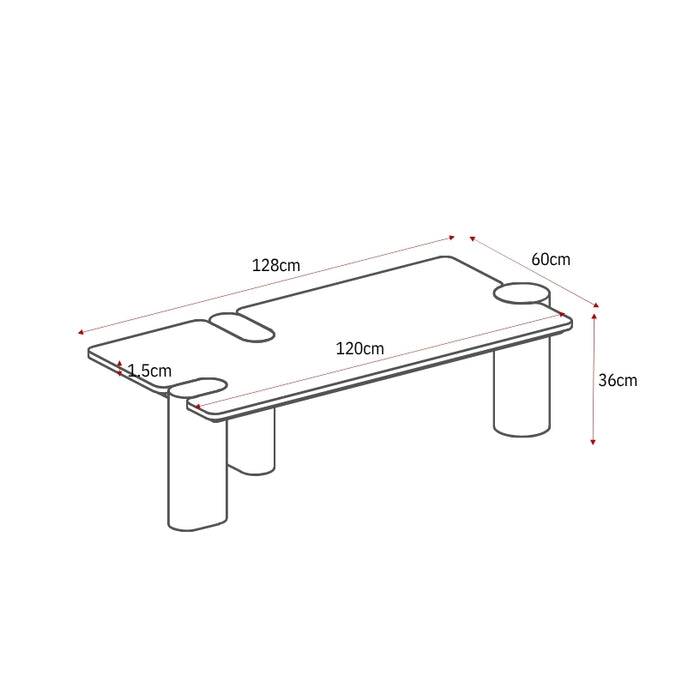 Salontafel Maeve Bruin Marmer 128 cm