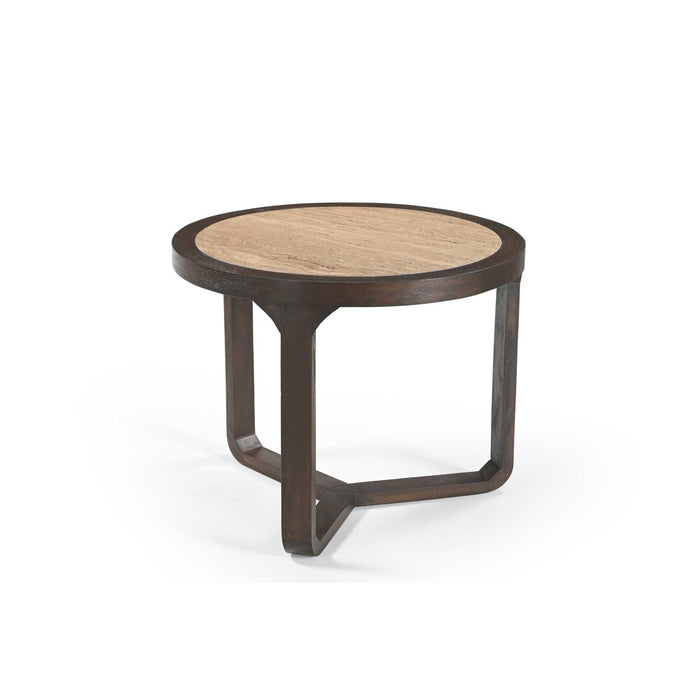 Bijzettafel Morris Bruin Travertin 60 cm