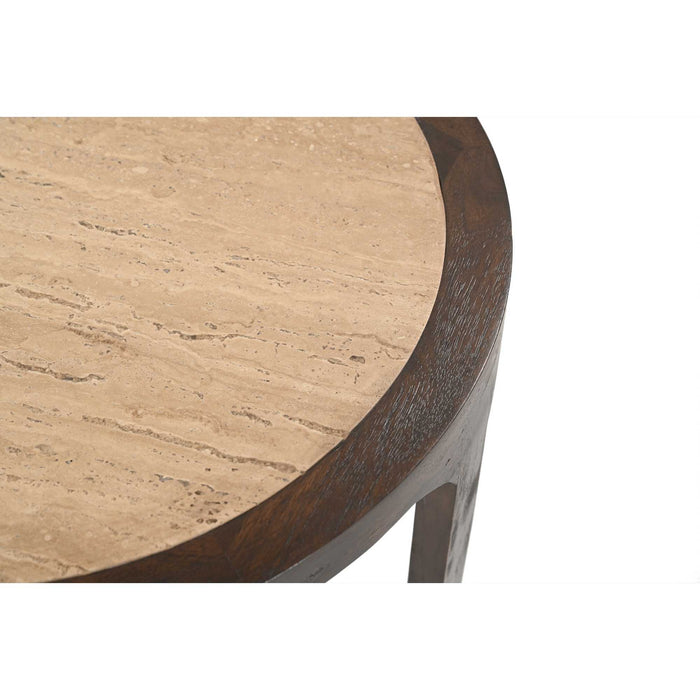 Bijzettafel Morris Bruin Travertin 60 cm