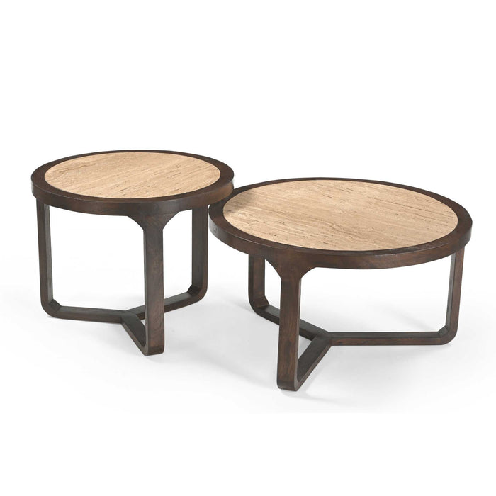 Salontafel Morris Bruin Travertin 75 cm