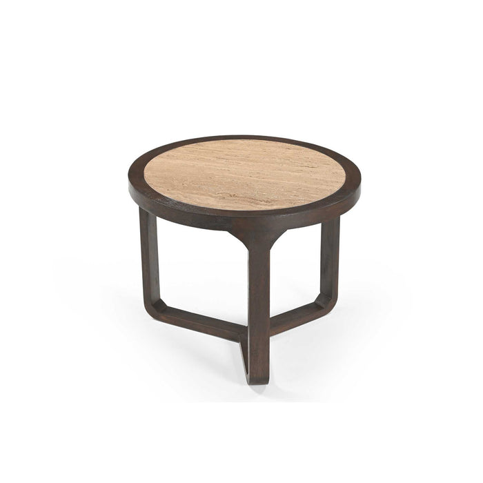 Bijzettafel Morris Bruin Travertin 60 cm