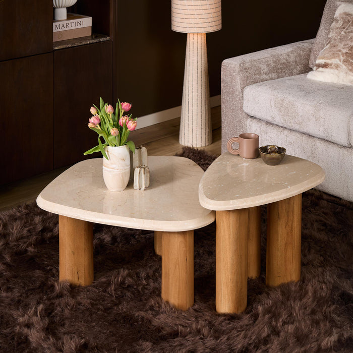 Bijzettafel Nuvé Naturel Botticino marmer 60 cm
