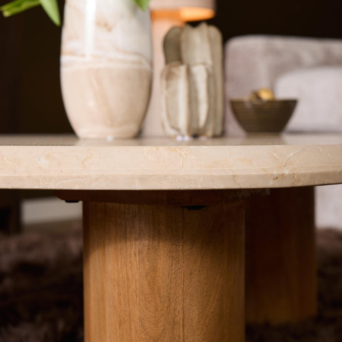 Salontafel Nuvé Naturel Botticino marmer 84 cm