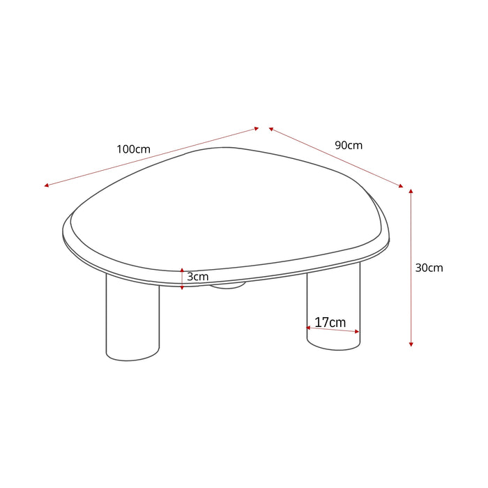 Salontafel Nuvé Naturel Botticino marmer 100 cm