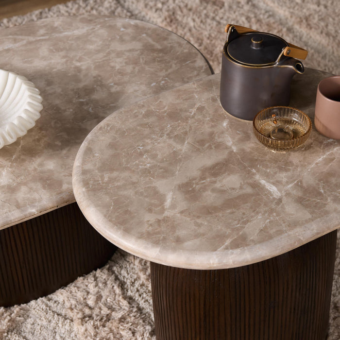 Salontafel Noel Bruin Marmer 90 cm