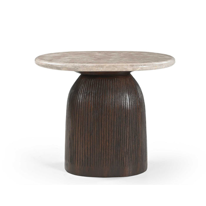 Bijzettafel Noel Bruin Marmer 60 cm