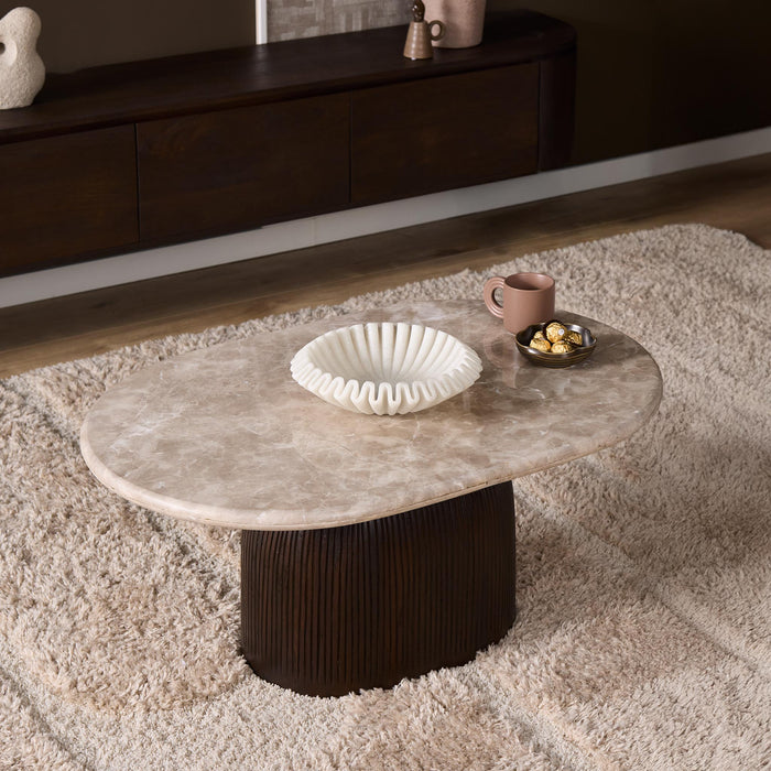 Salontafel Noel Bruin Marmer 90 cm