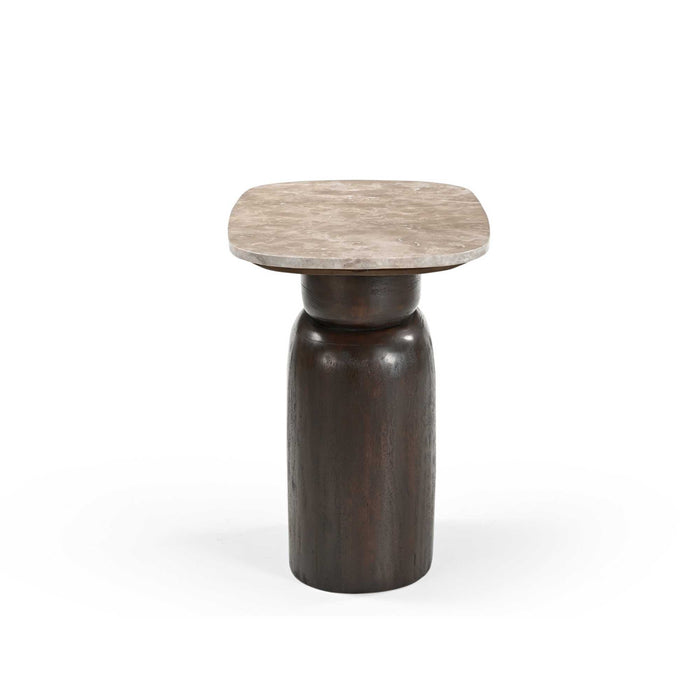 Bijzettafel Silva Bruin Marmer 56 cm