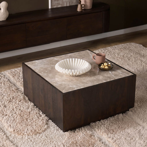 Salontafel Moos Bruin Marmer 80 cm