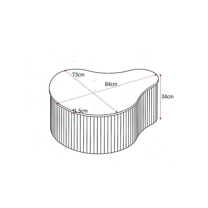 Salontafel Nuvé Naturel Botticino marmer 100 cm