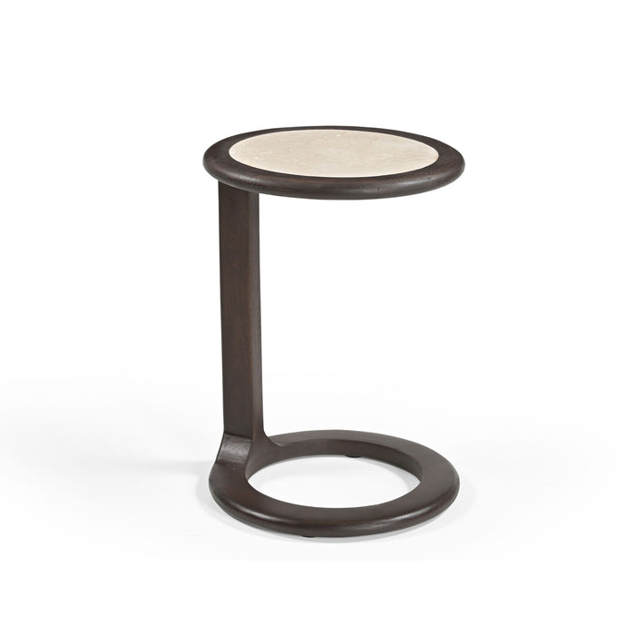 Bijzettafel Vinn Bruin Travertin 55 cm