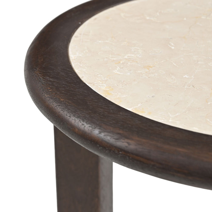 Bijzettafel Vinn Bruin Travertin 45 cm