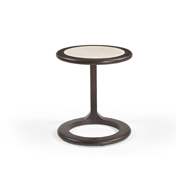 Bijzettafel Vinn Bruin Travertin 45 cm