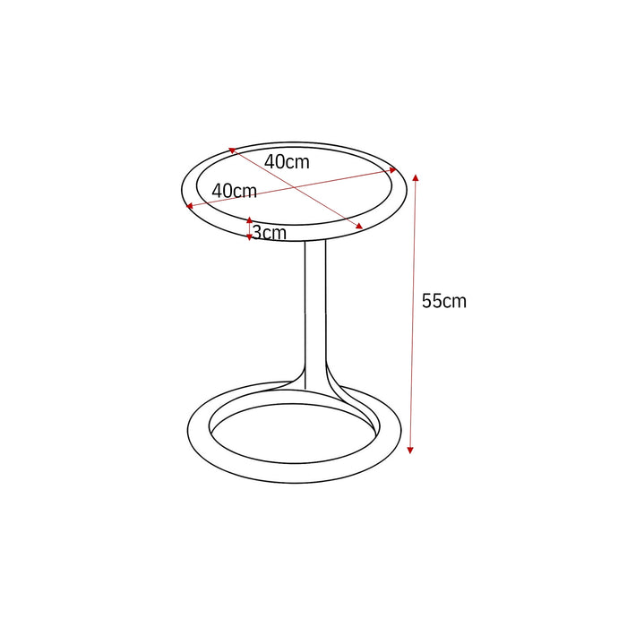 Bijzettafel Vinn Bruin Travertin 45 cm