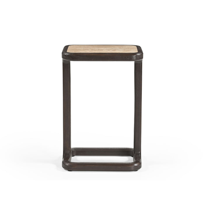Bijzettafel Arvid Bruin Travertin 49 cm