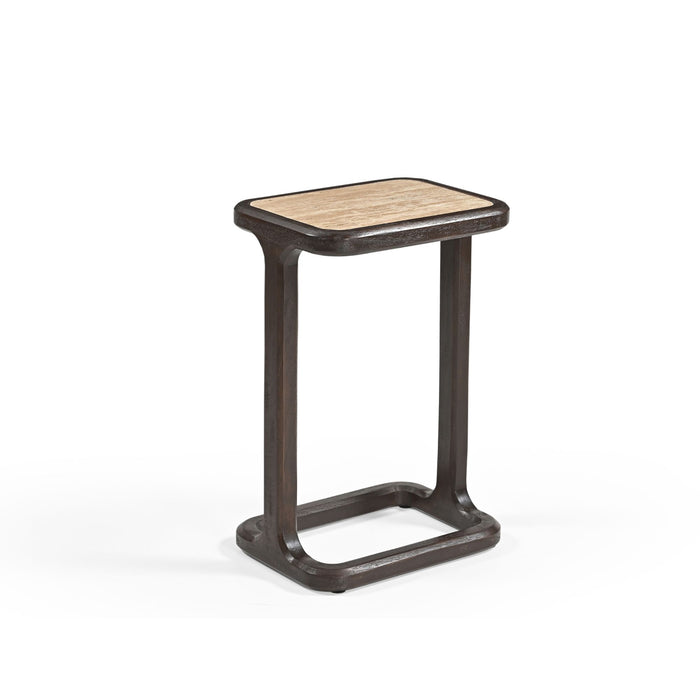 Bijzettafel Arvid Bruin Travertin 58 cm
