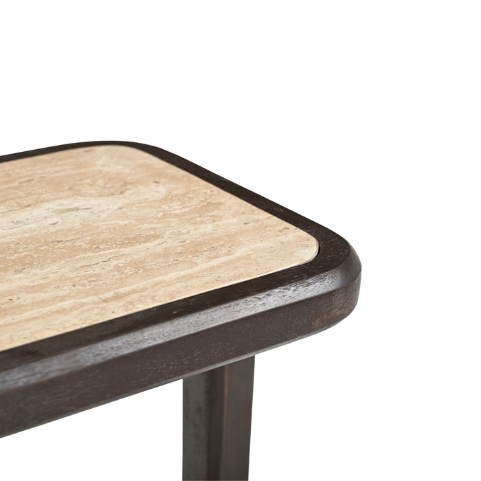 Bijzettafel Arvid Bruin Travertin 49 cm