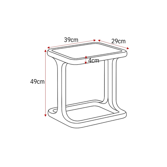 Bijzettafel Arvid Bruin Travertin 58 cm