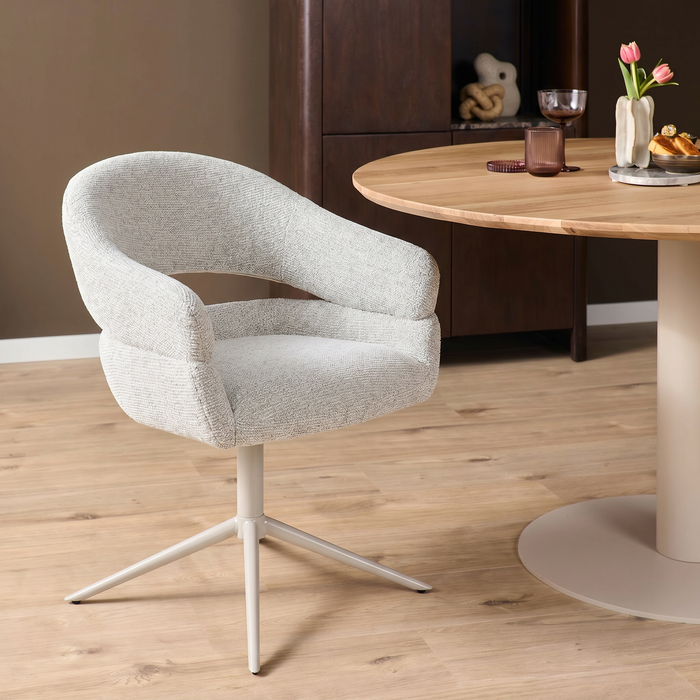 Draaibare eetkamerstoel Lily Beige