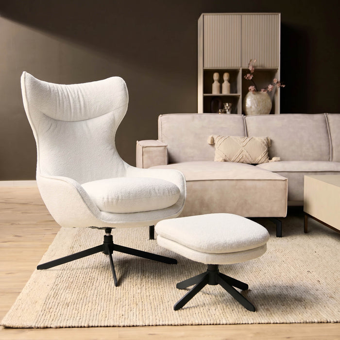 Draaibare fauteuil Olivia Gebroken wit
