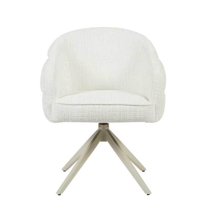 Draaibare eetkamerstoel Bella Off White Poot Zand