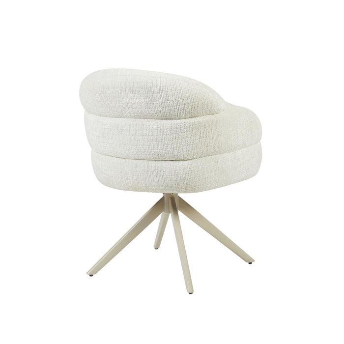 Draaibare eetkamerstoel Bella Off White Poot Zand