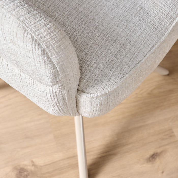 Draaibare eetkamerstoel Bella Off White Poot Zand