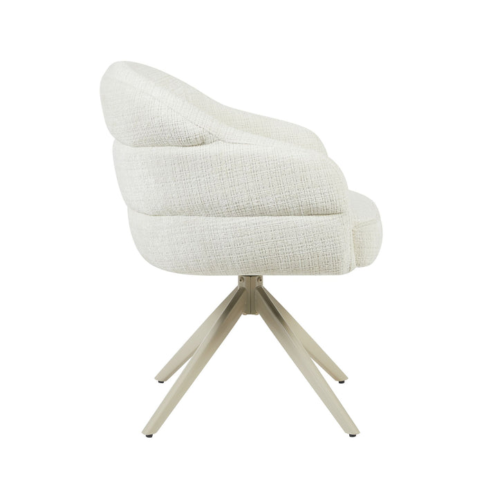 Draaibare eetkamerstoel Bella Off White Poot Zand